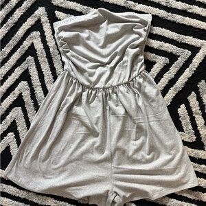 Silver Strapless Romper